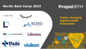 Logos of the eight innovators in the Nordic cohort